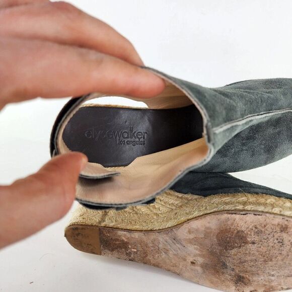 Elyse Walker Women's Lesley Suede Espadrille US 9.5 Dark Midnight Wedge Sandals - Picture 8 of 11